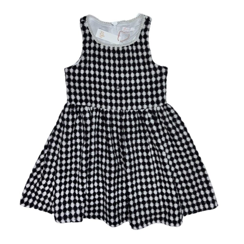 GB Girls Pearl Neck Black White Detail Formal Dress Size 16 NWT